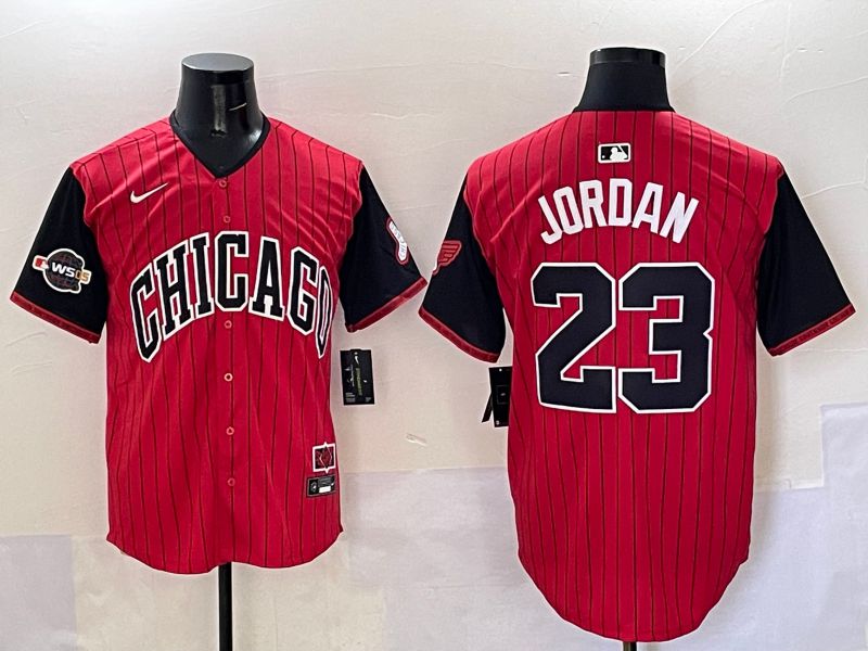 Men Chicago White Sox #23 Jordan Red Stripe Joint Name Nike 2025 MLB Jersey style 39->women mlb jersey->Women Jersey